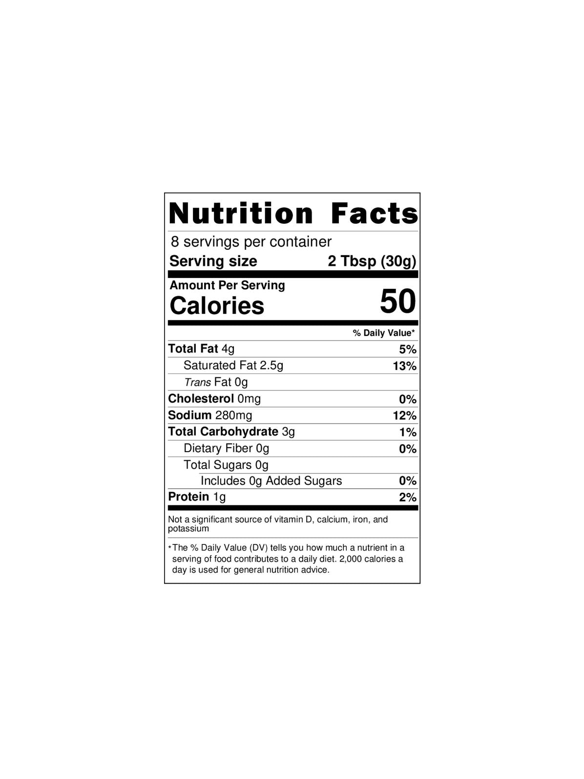 dairy free vegan queso dip nutrition label details