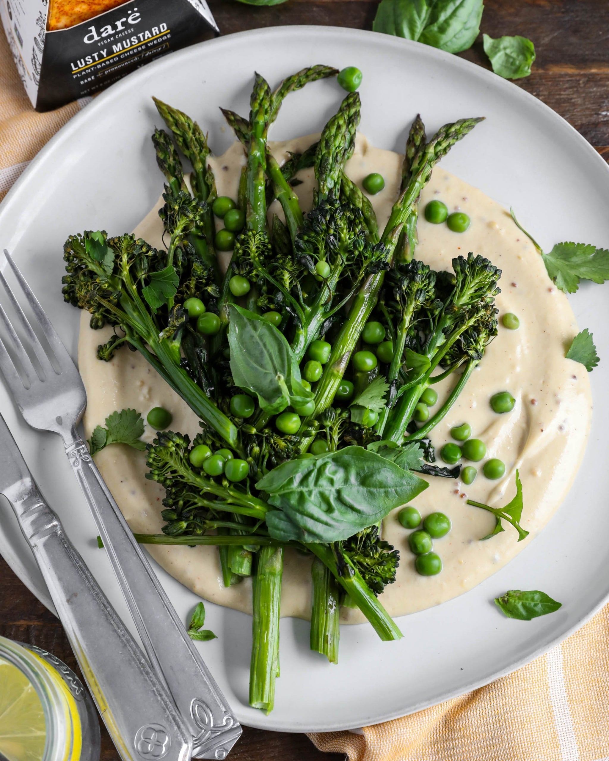Roasted Spring Vegetables with Mustard Cream Sauce