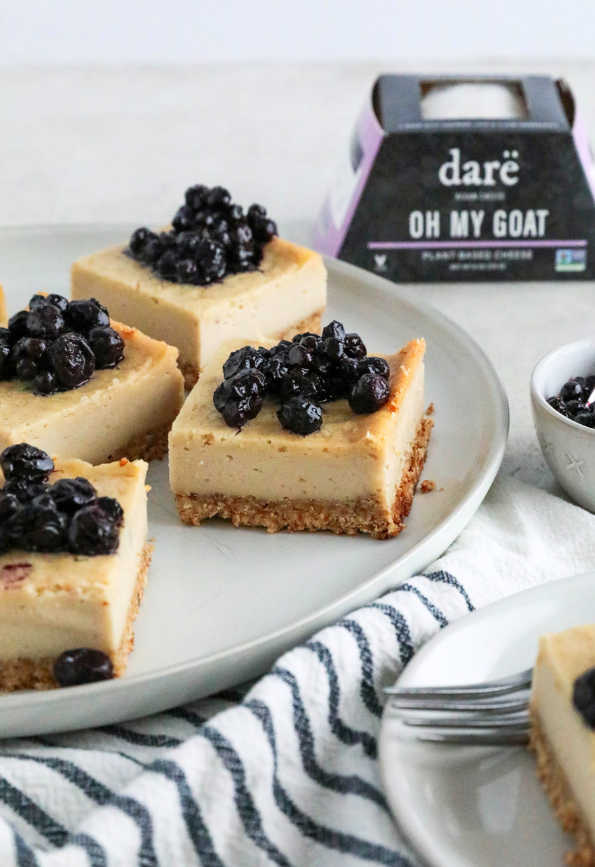 Vegan Goat Cheese Cheesecake Bars