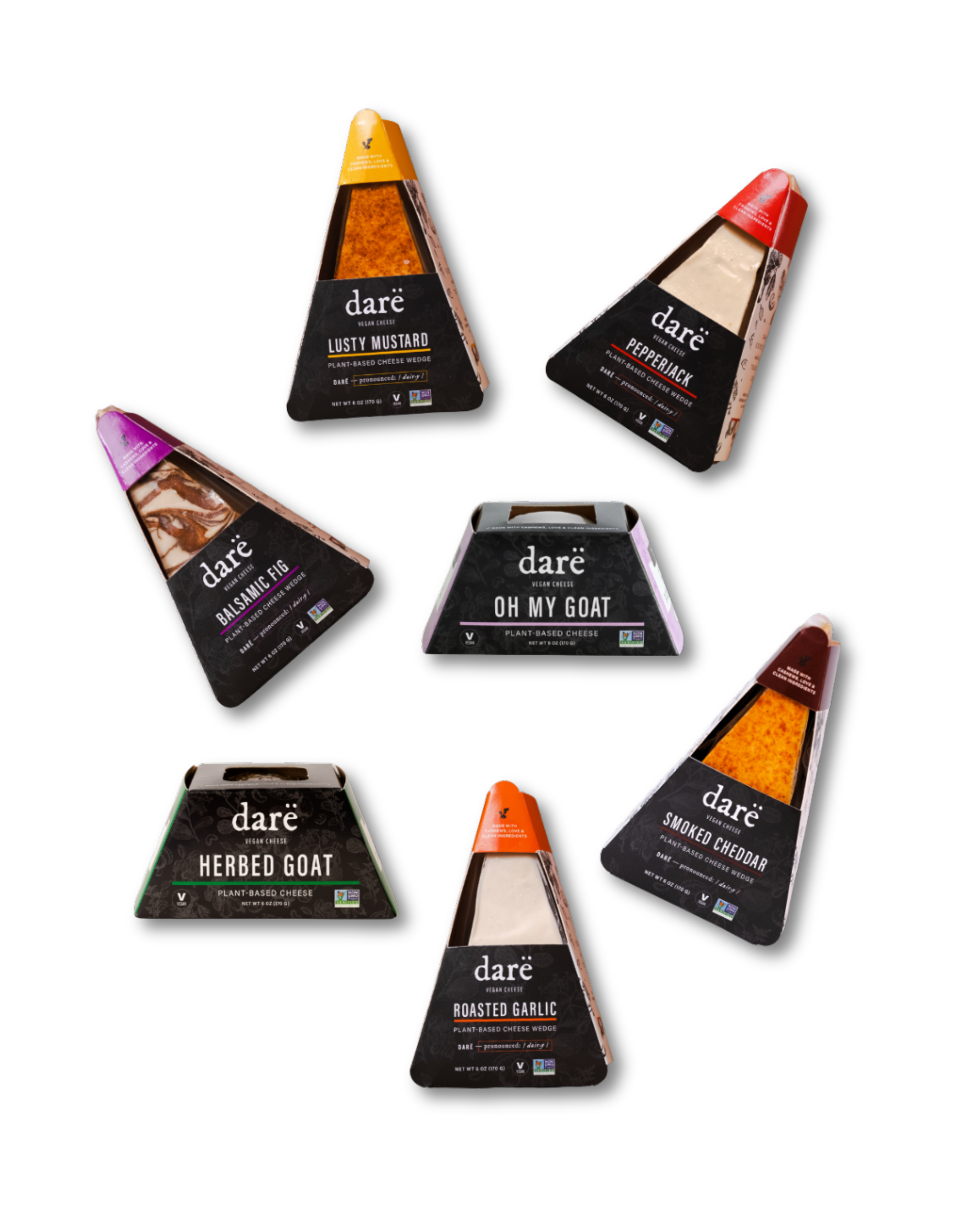 Assorted Dare food products on a white background