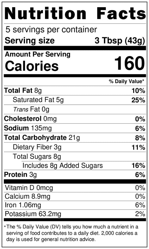 Load image 1 in gallery view. Nutrition facts label for Dare Vegan Cheese Chocolate Cheesecake