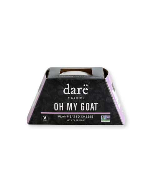 Load image 1 in gallery view. Box of dare Oh My Goat plant-based cheese on a white background