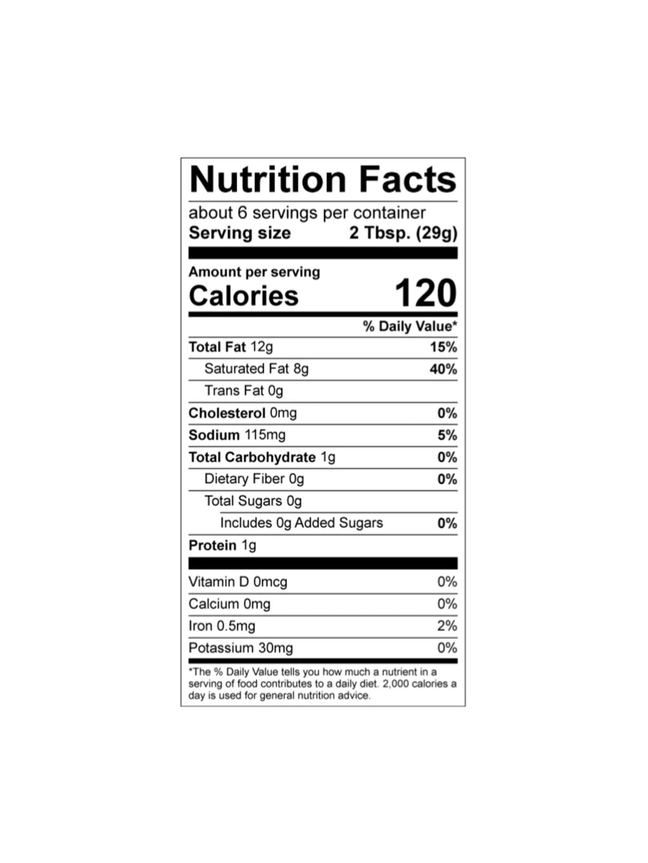 Vegan Pepperjack Cheese Wedge Nutrition Label details