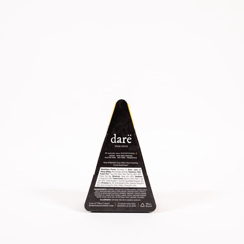 Load image 1 in gallery view. lusty mustard cheese wedge nutrition & ingredients photo. black packaging with white backdrop