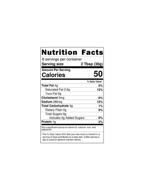 Load image 1 in gallery view. dairy free vegan queso dip nutrition label details